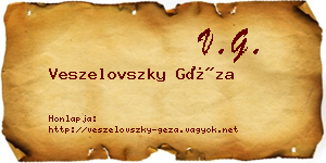 Veszelovszky Géza névjegykártya