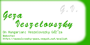 geza veszelovszky business card